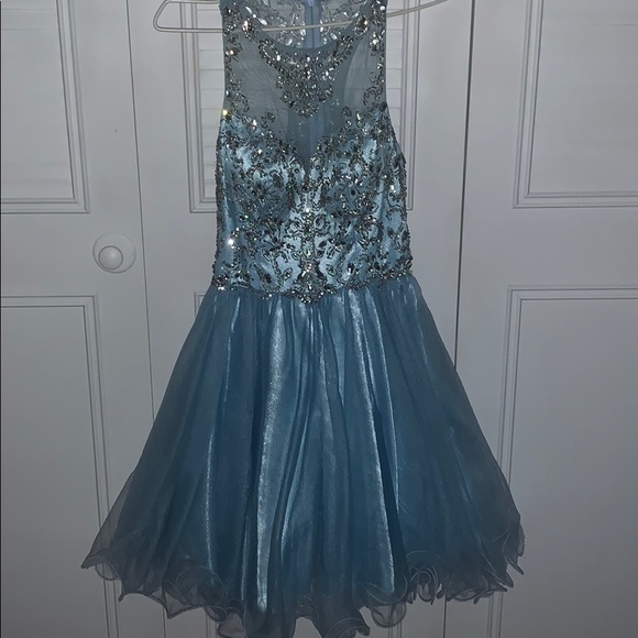 Baby blue Razorback homecoming dress size 1/2 - Picture 2 of 3
